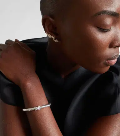 David Yurman Cable Flex 925 sterling silver bracelet with diamonds | Thumbnail 3 David Yurman Cable Flex 925 sterling silver bracelet with diamonds | Thumbnail 3