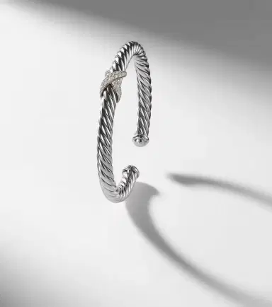 David Yurman Cable Flex 925 sterling silver bracelet with diamonds | Thumbnail 5 David Yurman Cable Flex 925 sterling silver bracelet with diamonds | Thumbnail 5