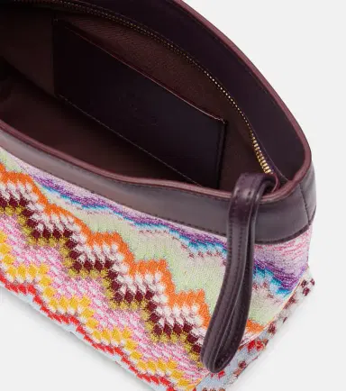 Missoni Zigzag Large leather-trimmed lamé clutch | Thumbnail 3 Missoni Zigzag Large leather-trimmed lamé clutch | Thumbnail 3