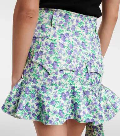 Rabanne Ruffled floral jersey miniskirt | Thumbnail 4