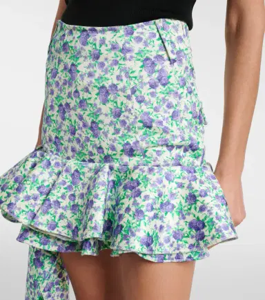 Rabanne Ruffled floral jersey miniskirt | Thumbnail 5