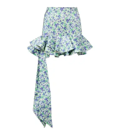 Rabanne Ruffled floral jersey miniskirt | Thumbnail 1