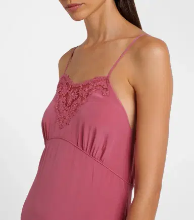 Chloé Chloé Lace-trimmed silk slip dress | Thumbnail 4