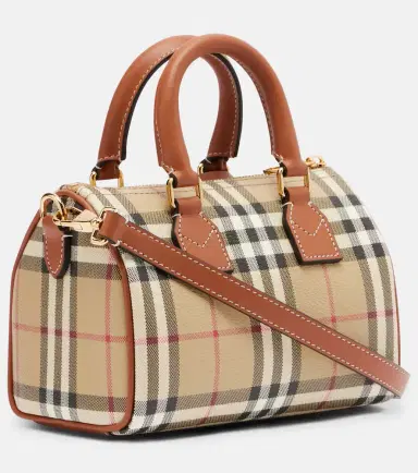 Burberry Check leather-trimmed bowling bag | Thumbnail 3 Burberry Check leather-trimmed bowling bag | Thumbnail 3