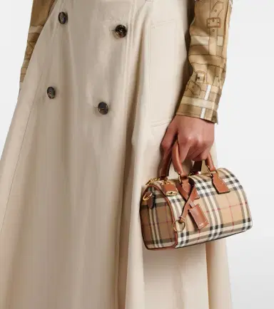 Burberry Check leather-trimmed bowling bag | Thumbnail 4 Burberry Check leather-trimmed bowling bag | Thumbnail 4