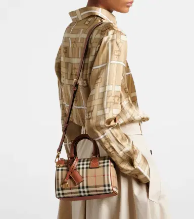 Burberry Check leather-trimmed bowling bag | Thumbnail 6 Burberry Check leather-trimmed bowling bag | Thumbnail 6