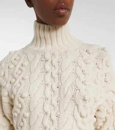 Stella McCartney Cable-knit draped wool turtleneck sweater | Thumbnail 3