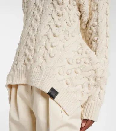 Stella McCartney Cable-knit draped wool turtleneck sweater | Thumbnail 5