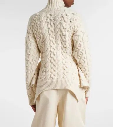 Stella McCartney Cable-knit draped wool turtleneck sweater | Thumbnail 6