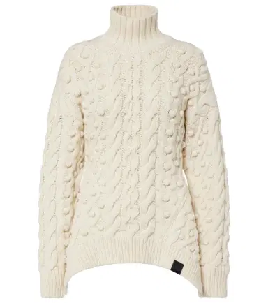 Stella McCartney Cable-knit draped wool turtleneck sweater | Thumbnail 1