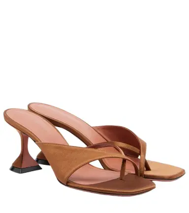 Amina Muaddi Shiona satin sandals | Thumbnail 1