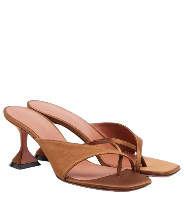 Amina Muaddi Shiona satin sandals