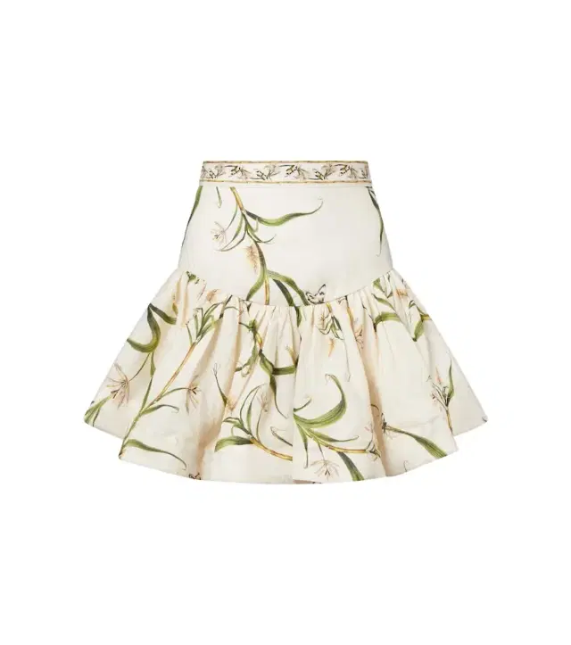 Agua by Agua Bendita Jacarina printed linen miniskirt