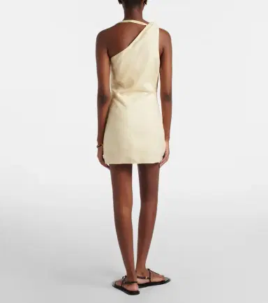 SIR. Gathered halterneck linen minidress | Thumbnail 4