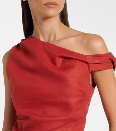 SIR. Asymmetric linen top | Thumbnail 3