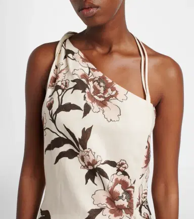 SIR. Floral one-shoulder linen minidress | Thumbnail 2 SIR. Floral one-shoulder linen minidress | Thumbnail 2