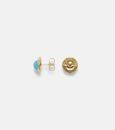 Octavia Elizabeth Coral Beach 18kt gold earrings with turquoises | Thumbnail 4