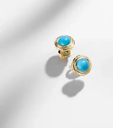 Octavia Elizabeth Coral Beach 18kt gold earrings with turquoises | Thumbnail 5