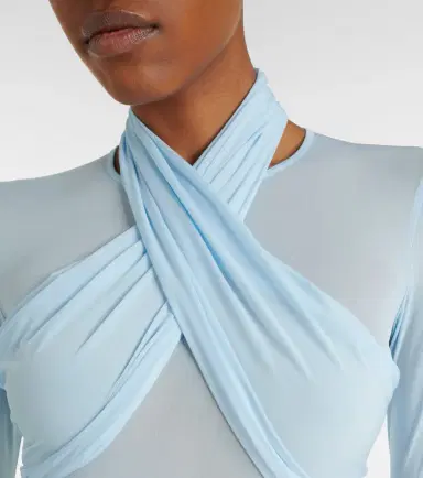 Wardrobe.NYC Wardrobe. NYC Draped sheer bodysuit | Thumbnail 2 Wardrobe.NYC Wardrobe. NYC Draped sheer bodysuit | Thumbnail 2
