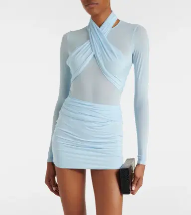 Wardrobe.NYC Wardrobe. NYC Draped sheer bodysuit | Thumbnail 5 Wardrobe.NYC Wardrobe. NYC Draped sheer bodysuit | Thumbnail 5
