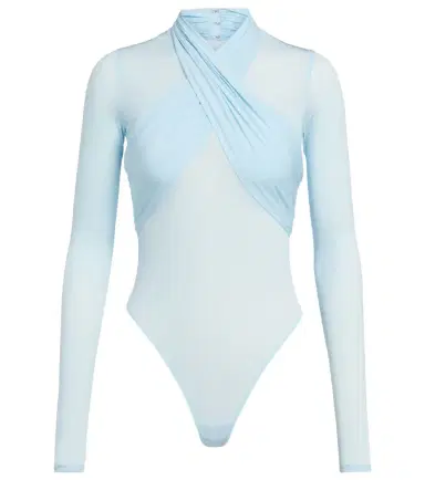 Wardrobe.NYC Wardrobe. NYC Draped sheer bodysuit | Thumbnail 1 Wardrobe.NYC Wardrobe. NYC Draped sheer bodysuit | Thumbnail 1