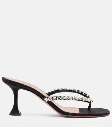 Amina Muaddi Gigi embellished satin thong sandals | Thumbnail 2 Amina Muaddi Gigi embellished satin thong sandals | Thumbnail 2
