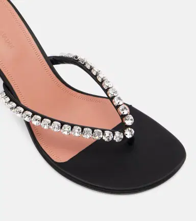 Amina Muaddi Gigi embellished satin thong sandals | Thumbnail 3 Amina Muaddi Gigi embellished satin thong sandals | Thumbnail 3
