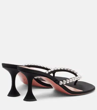 Amina Muaddi Gigi embellished satin thong sandals | Thumbnail 4 Amina Muaddi Gigi embellished satin thong sandals | Thumbnail 4