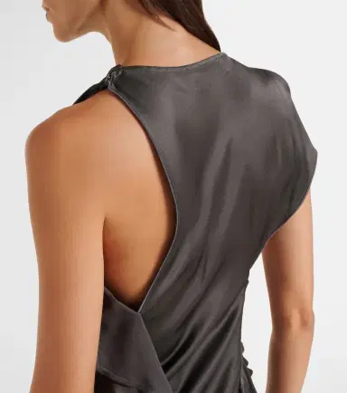Victoria Beckham Kyra draped crêpe satin midi dress | Thumbnail 3