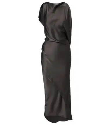 Victoria Beckham Kyra draped crêpe satin midi dress | Thumbnail 1