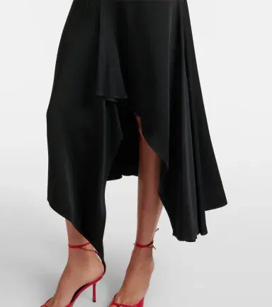 Victoria Beckham Asymmetric crêpe satin midi dress | Thumbnail 2