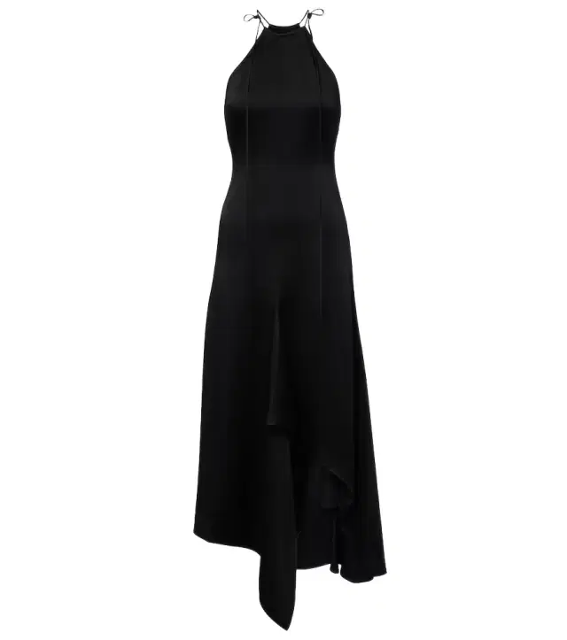 Victoria Beckham Asymmetric crêpe satin midi dress