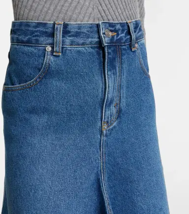 Victoria Beckham Asymmetric denim midi skirt | Thumbnail 3 Victoria Beckham Asymmetric denim midi skirt | Thumbnail 3