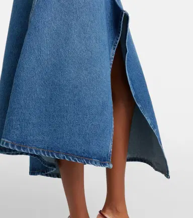Victoria Beckham Asymmetric denim midi skirt | Thumbnail 5 Victoria Beckham Asymmetric denim midi skirt | Thumbnail 5