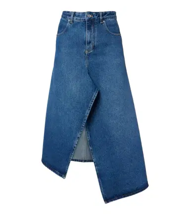 Victoria Beckham Asymmetric denim midi skirt | Thumbnail 1 Victoria Beckham Asymmetric denim midi skirt | Thumbnail 1