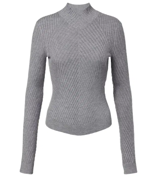Victoria Beckham Georgia ribbed-knit wool top