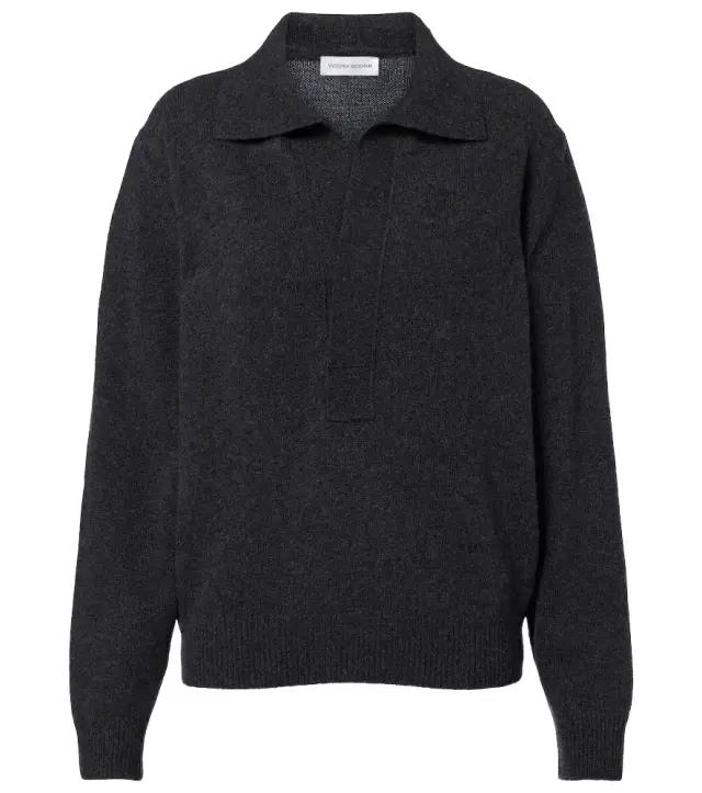 Victoria Beckham Genevieve wool and cashmere polo sweater