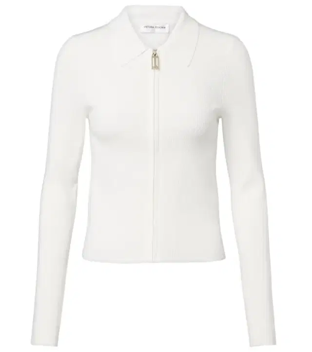 Victoria Beckham Mila ribbed-knit zip-up top
