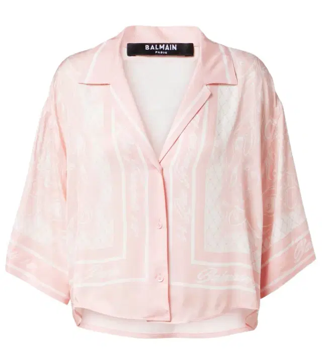 Printed twill pajama shirt