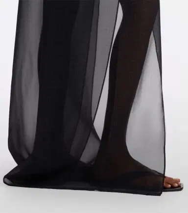 Balmain Monogram sheer silk wide-leg pants | Thumbnail 4