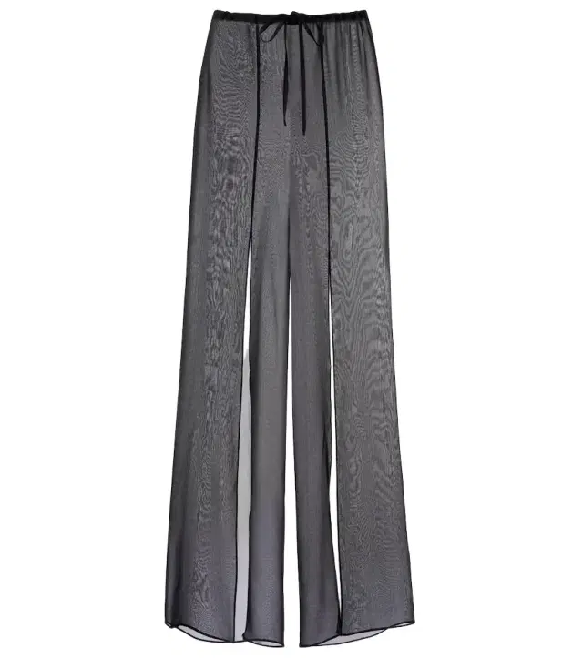 Monogram sheer silk wide-leg pants