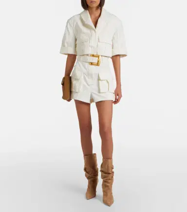 Balmain Belted denim romper | Thumbnail 4