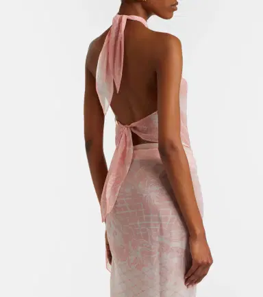 Balmain Printed halterneck silk top | Thumbnail 3