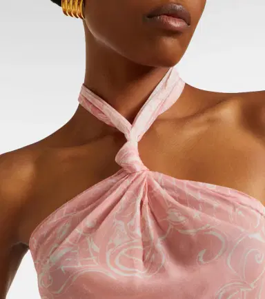 Balmain Printed halterneck silk top | Thumbnail 4