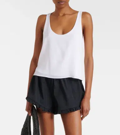 Hunza G Frill cotton poplin shorts | Thumbnail 4