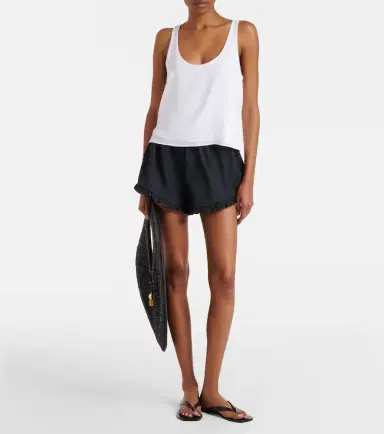 Hunza G Frill cotton poplin shorts | Thumbnail 6