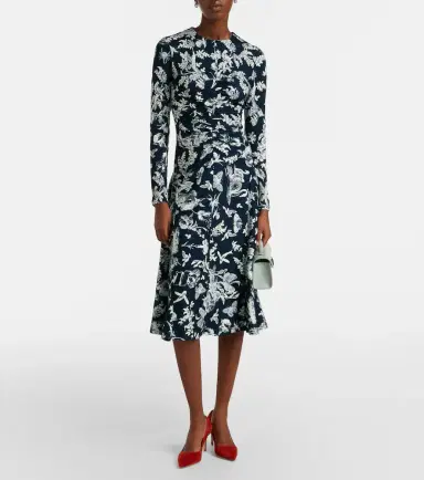 Erdem Floral ruched midi dress | Thumbnail 2 Erdem Floral ruched midi dress | Thumbnail 2