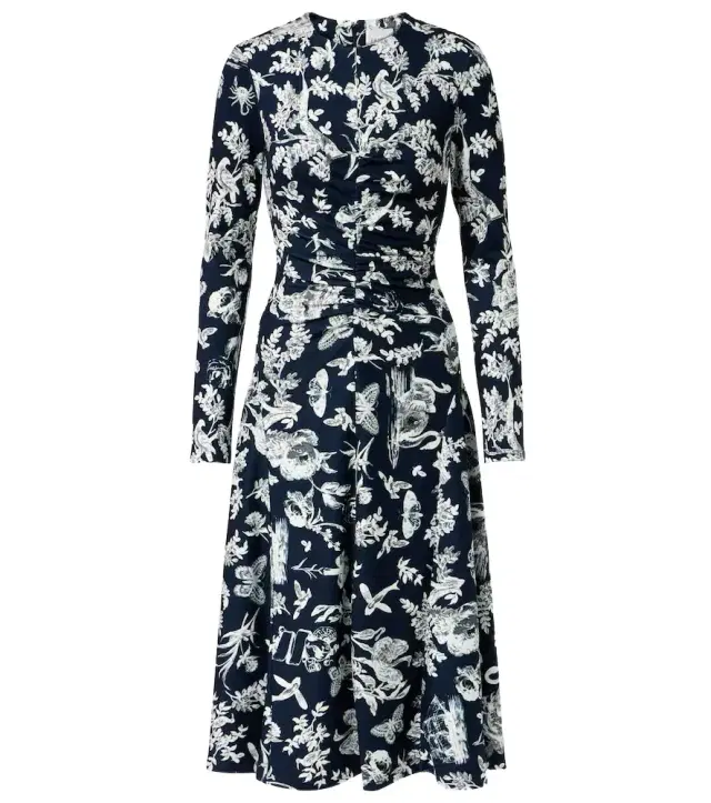 Erdem Floral ruched midi dress
