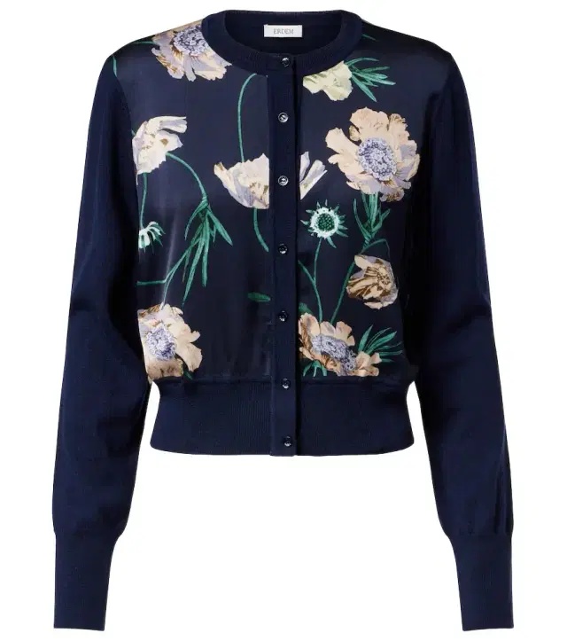 Floral wool cardigan
