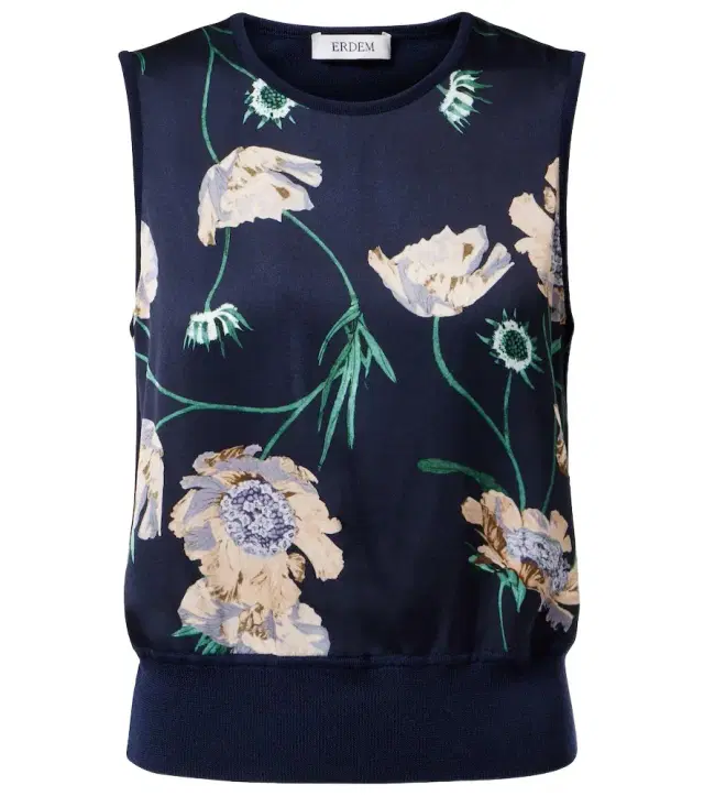 Floral wool sweater vest